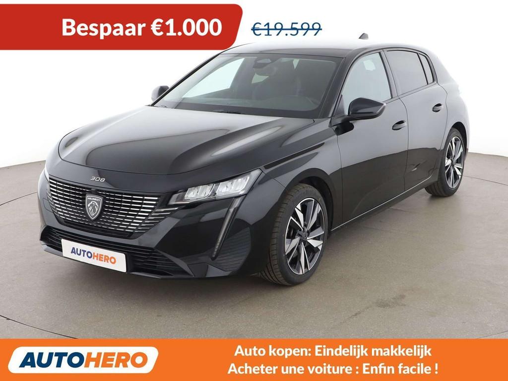 Peugeot 308 1.5 Blue-HDi Allure (bj 2024, automaat), Skiluik, Gebruikt, Zwart, 96 kW