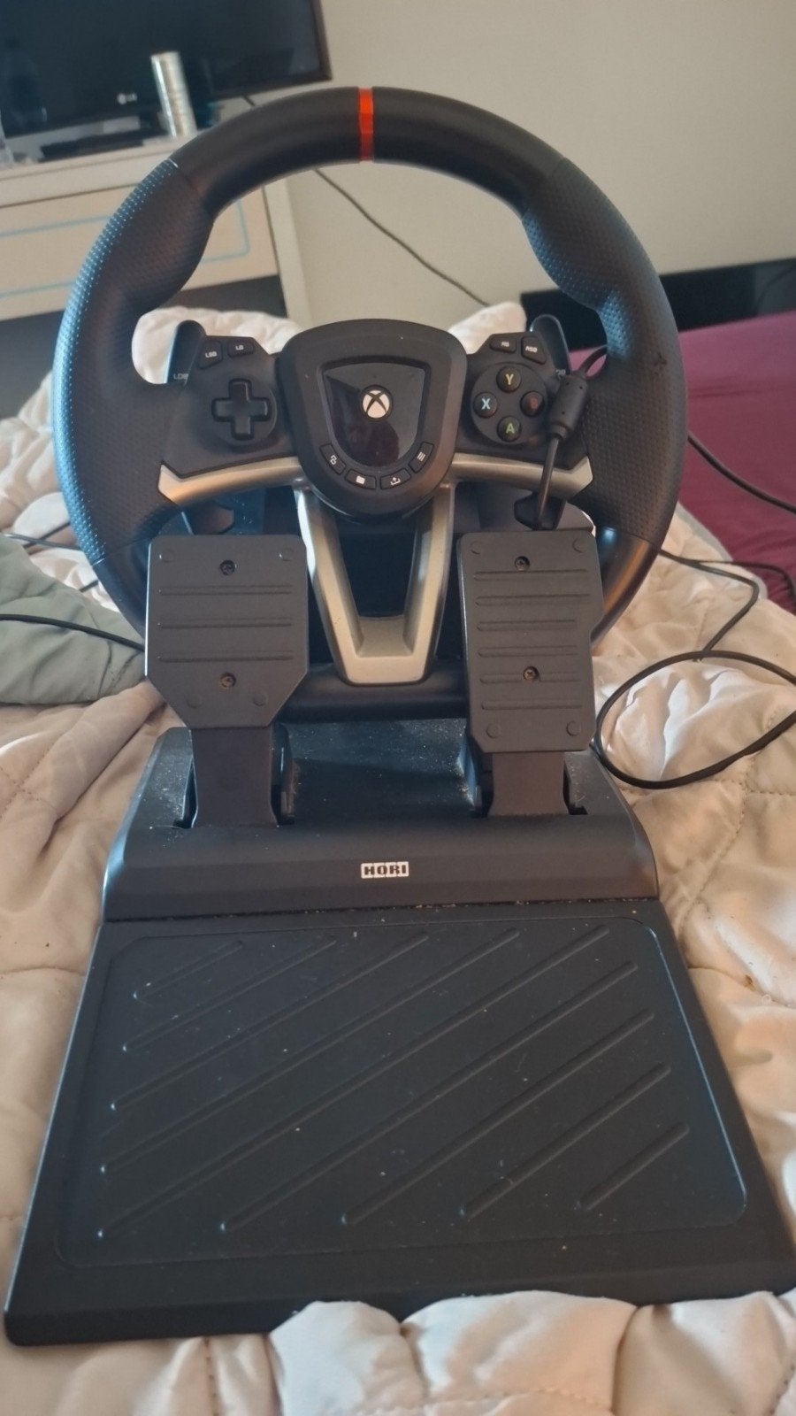 hori racing stuur met pedalen voor xbox en pc, Enlèvement, Comme neuf, Volant ou Pédales