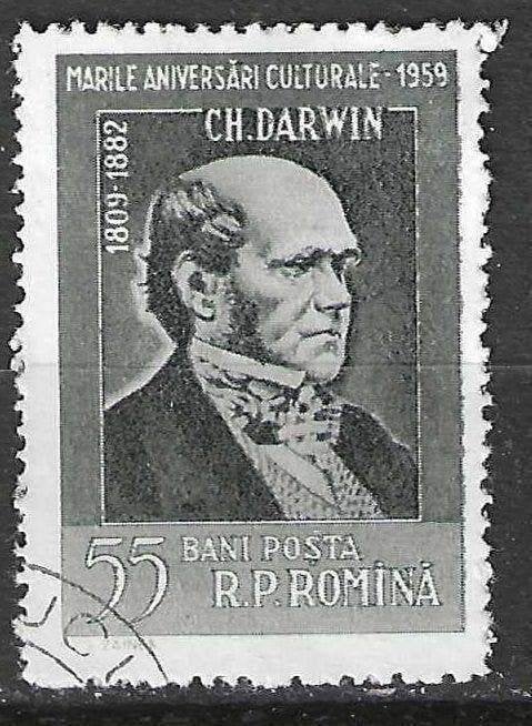 Roumanie 1959 - Yvert 1621 - Charles Robert Darwin (ST), Envoi, Affranchi