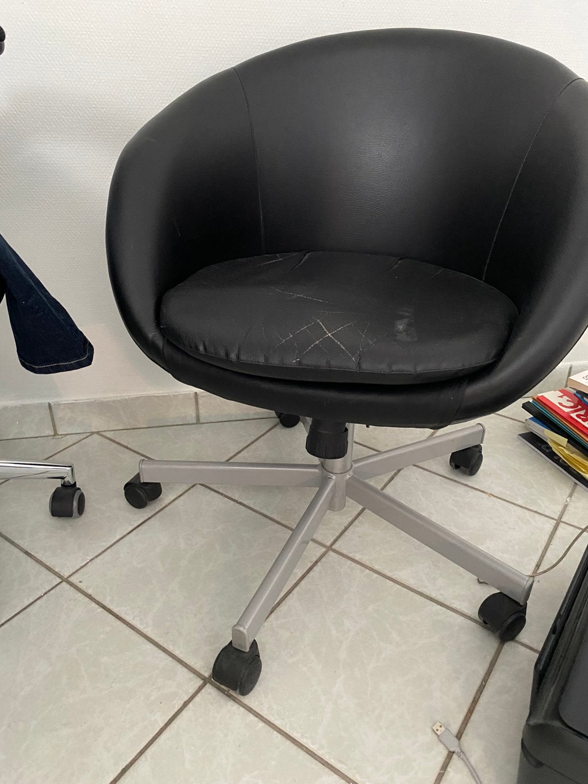 Fauteuil sur roulettes, Enlèvement, Utilisé, Noir, Chaise boule