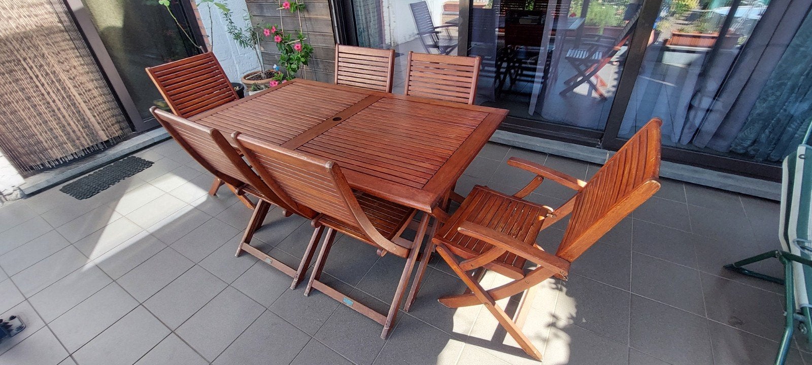 table et chaises de terrasse, Ophalen, Gebruikt, Eettafel, 6 zitplaatsen