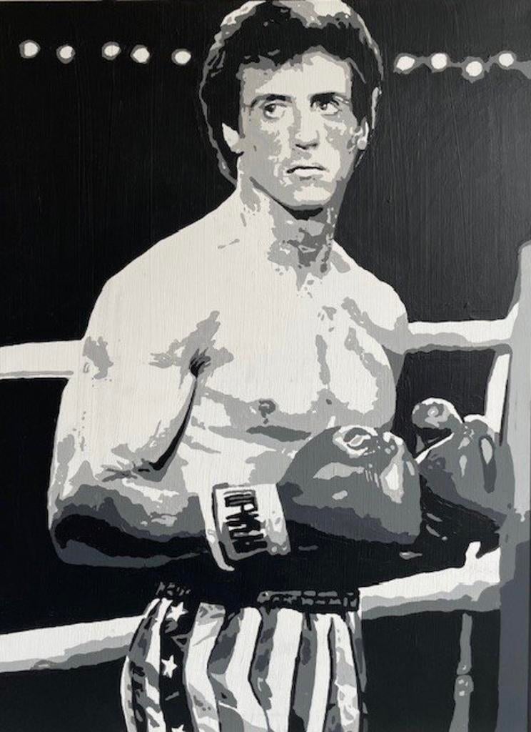 ROCKY SYLVESTER STALLONE PAINTING ARTIST GERKE RIENKS, Verzamelen, Ophalen of Verzenden, Nieuw, Film, Overige typen