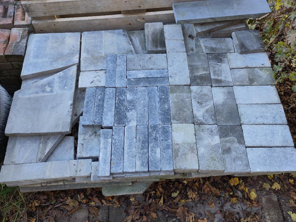 Lot pierre bleu belge (pavé et chute), Comme neuf, Enlèvement, Pierre naturelle, 5 à 10 m²