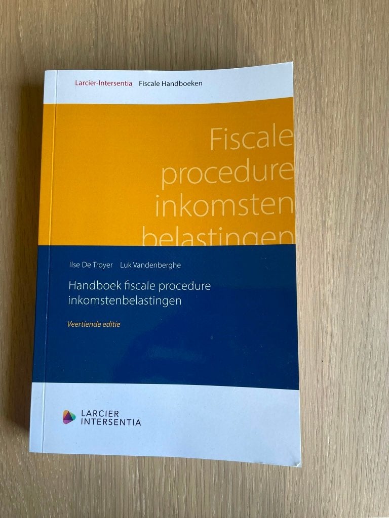 Fiscale Procedure Inkomstenbelastingen, Larcier Intersentia, Enlèvement ou Envoi, Enseignement supérieur professionnel, Comme neuf