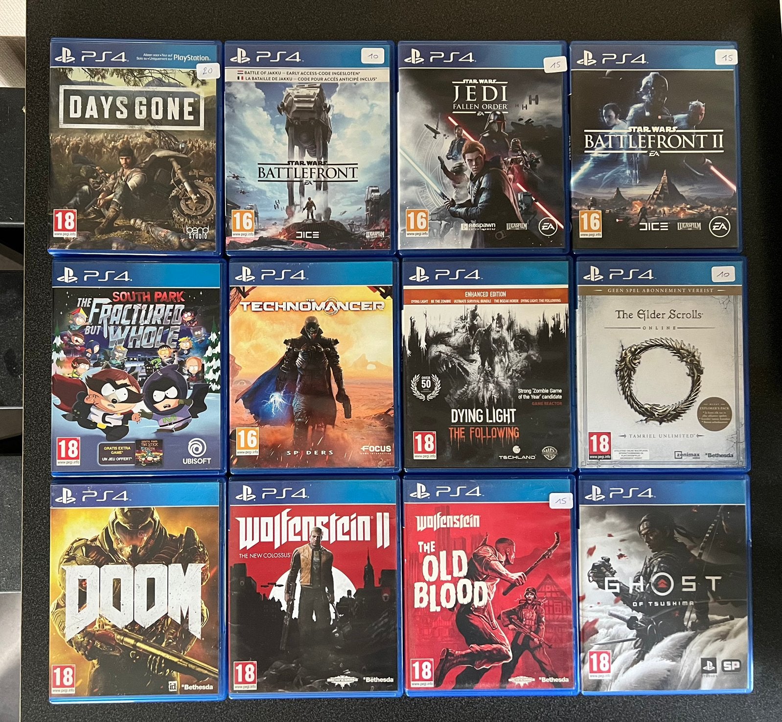 PlayStation 4 games Doom Wolfenstein Grid Spider man, Ophalen of Verzenden, Zo goed als nieuw