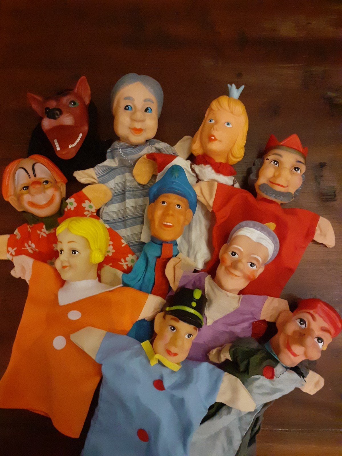 Retro handpoppen poppenkastpoppen ( E ), Verzamelen, Poppen, Ophalen of Verzenden