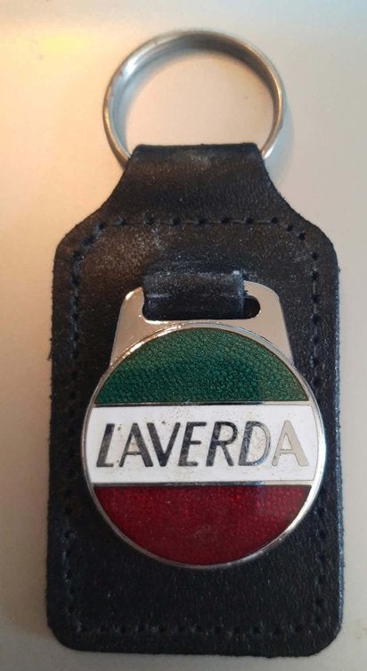 porte clé publicitaire emaillé sur cuir laverda, Ophalen of Verzenden, Zo goed als nieuw, Merk