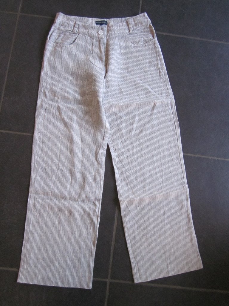 nieuw lichtgrijze broek met heel fijne streepjes Terre Bleue, Taille 38/40 (M), Gris, Enlèvement ou Envoi, Terre Bleue