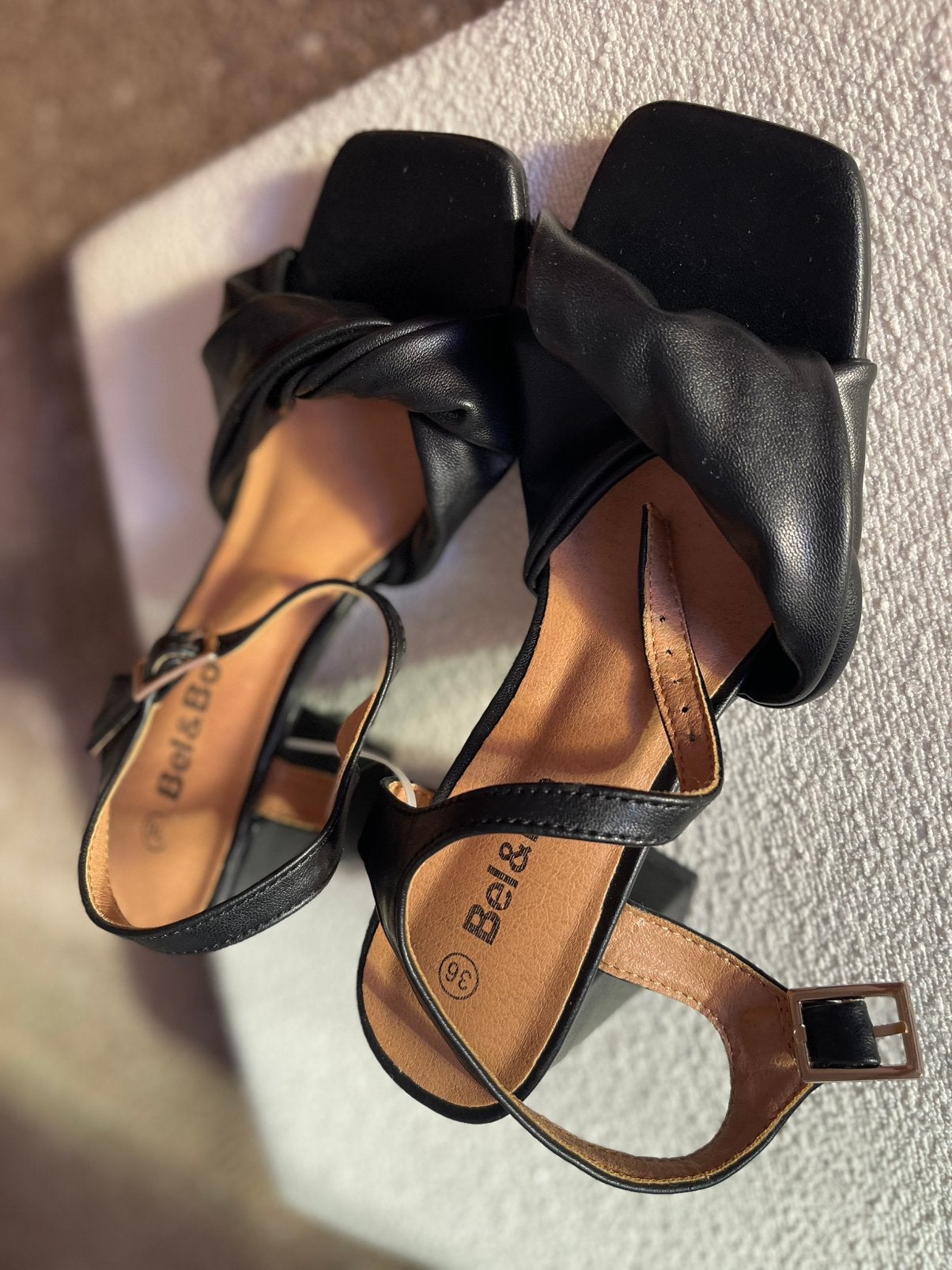 Nieuwe zwarte sandalen dames maat 36, Zwart, Nieuw, Sandalen of Muiltjes, Ophalen of Verzenden