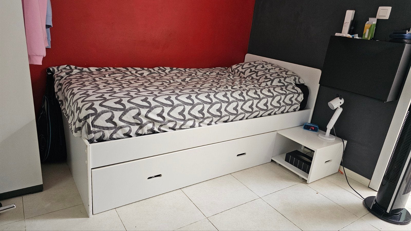 1 persoonsbed incl kwaliteitsmatras, Ophalen, Gebruikt, 90 cm, Eenpersoons