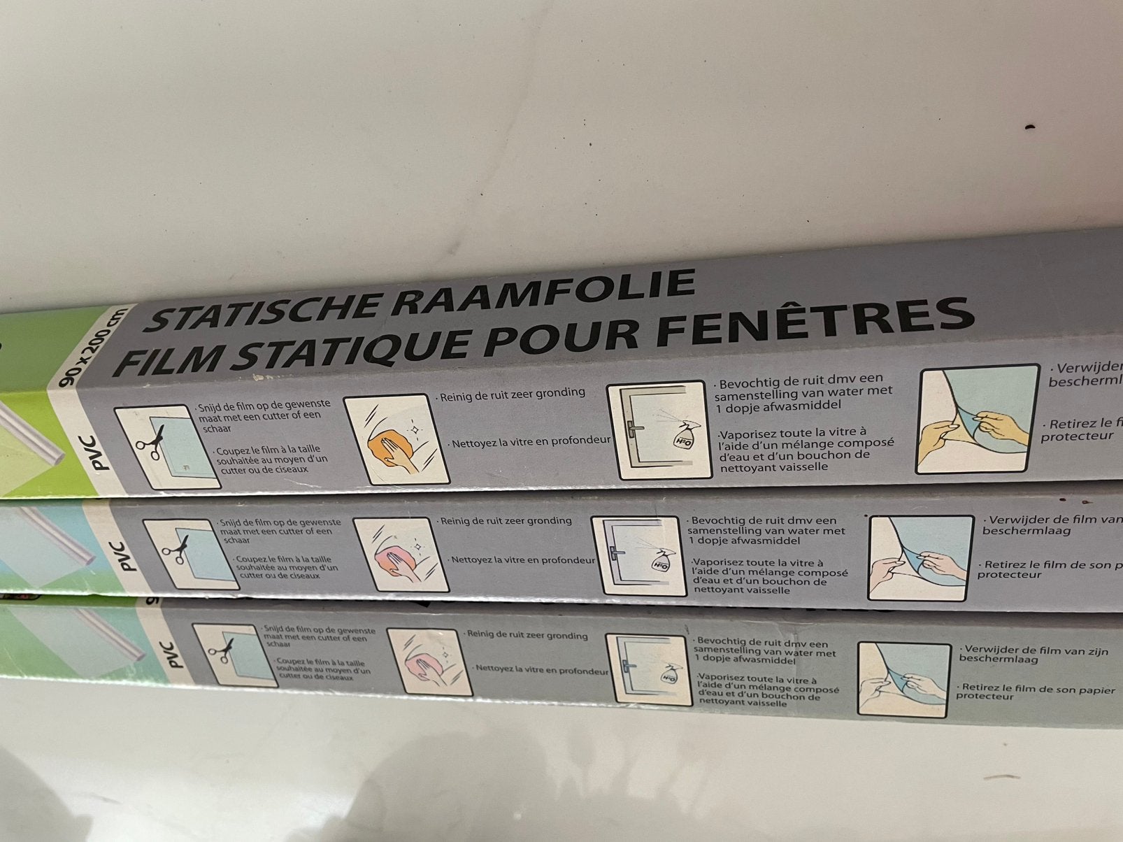 3 x Statische raamfolie 90 cm x 200 cm zonwerend decoratie, Ophalen of Verzenden, Nieuw, Overige typen