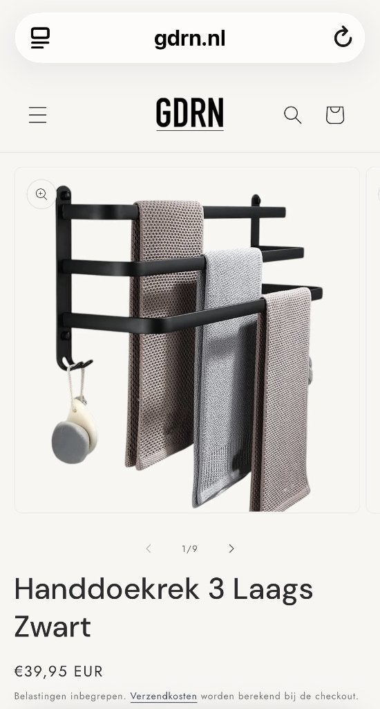 Handdoekrek 3 laags, Ophalen, Nieuw, 50 tot 100 cm, Overige typen