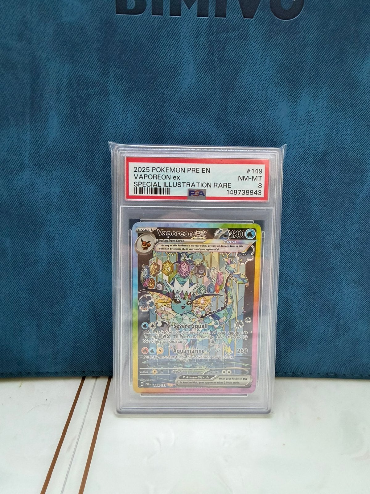 Prachtige SIR Vaporeon Ex PSA8 Prismatic evolutions!, Ophalen of Verzenden