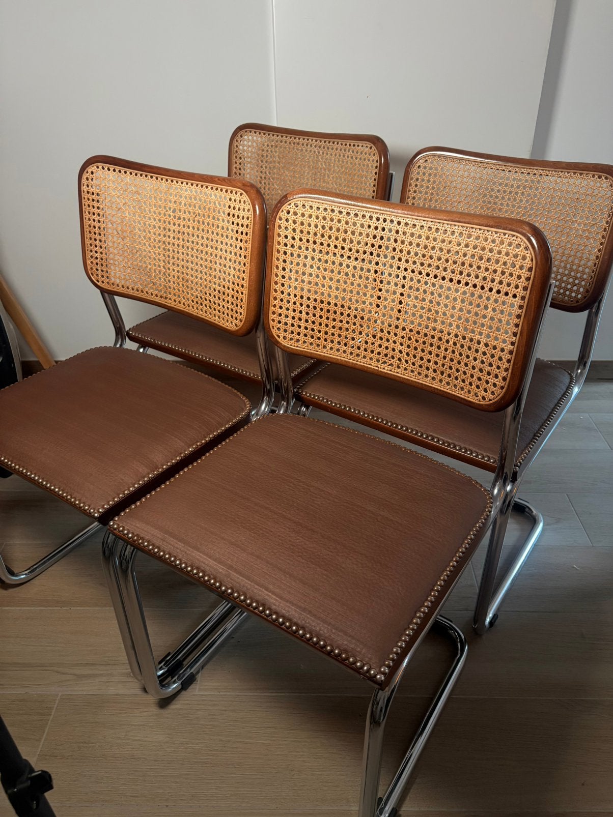 Set van vier Cesca Marcel Breuer-stijl stoelen, Ophalen, Zo goed als nieuw, Vier