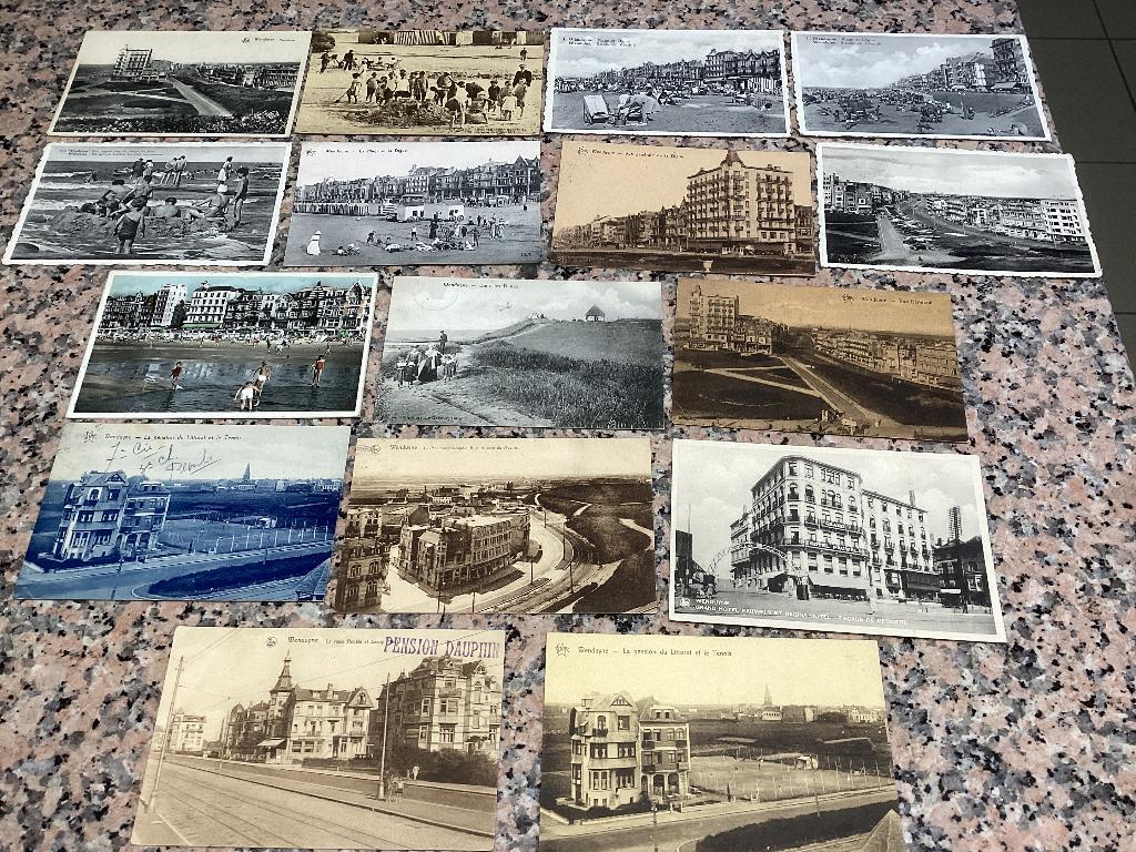Lot van 16 oude postkaarten WENDUINE kust zee, Ophalen of Verzenden, Voor 1920, Gelopen, West-Vlaanderen