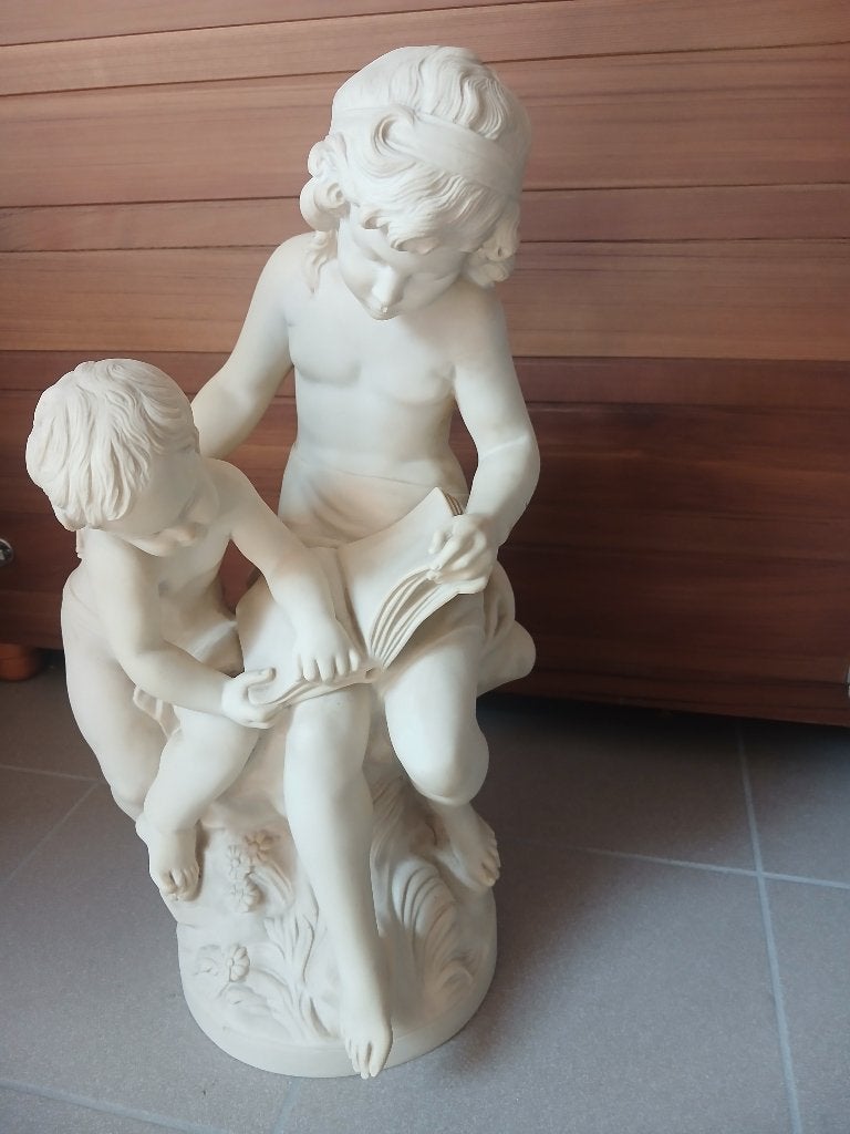 Mooi beeld composiet  lezende kinderen, Ophalen, Groep mensen, 50 - 100 cm, Beeld