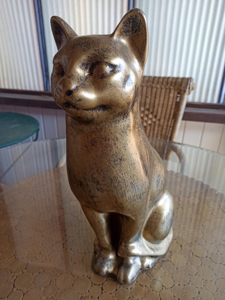zittende poes, Ophalen, Nieuw, Kunststof, Dierenbeeld