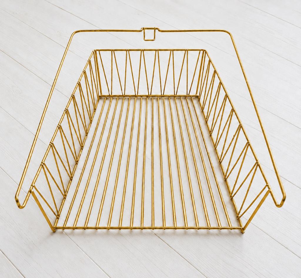 Kallax ✅ IKEA ~ lot de deux corbeilles en laiton doré ~ neuf, Maison & Meubles, Neuf, Enlèvement, Panier, Rectangulaire