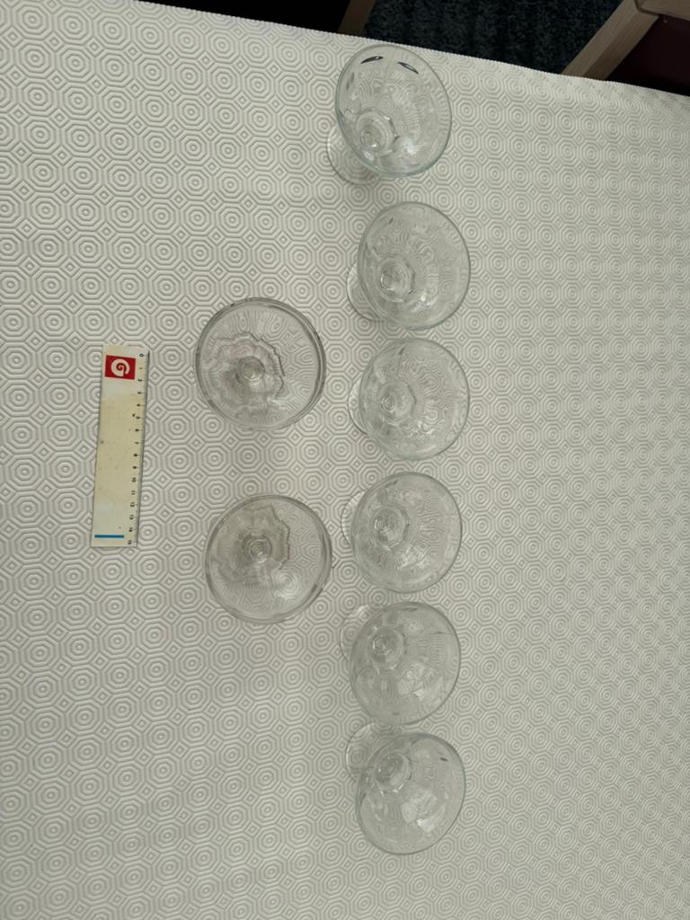 vintage dessert-/champagne coupes van glas, Ophalen, Zo goed als nieuw