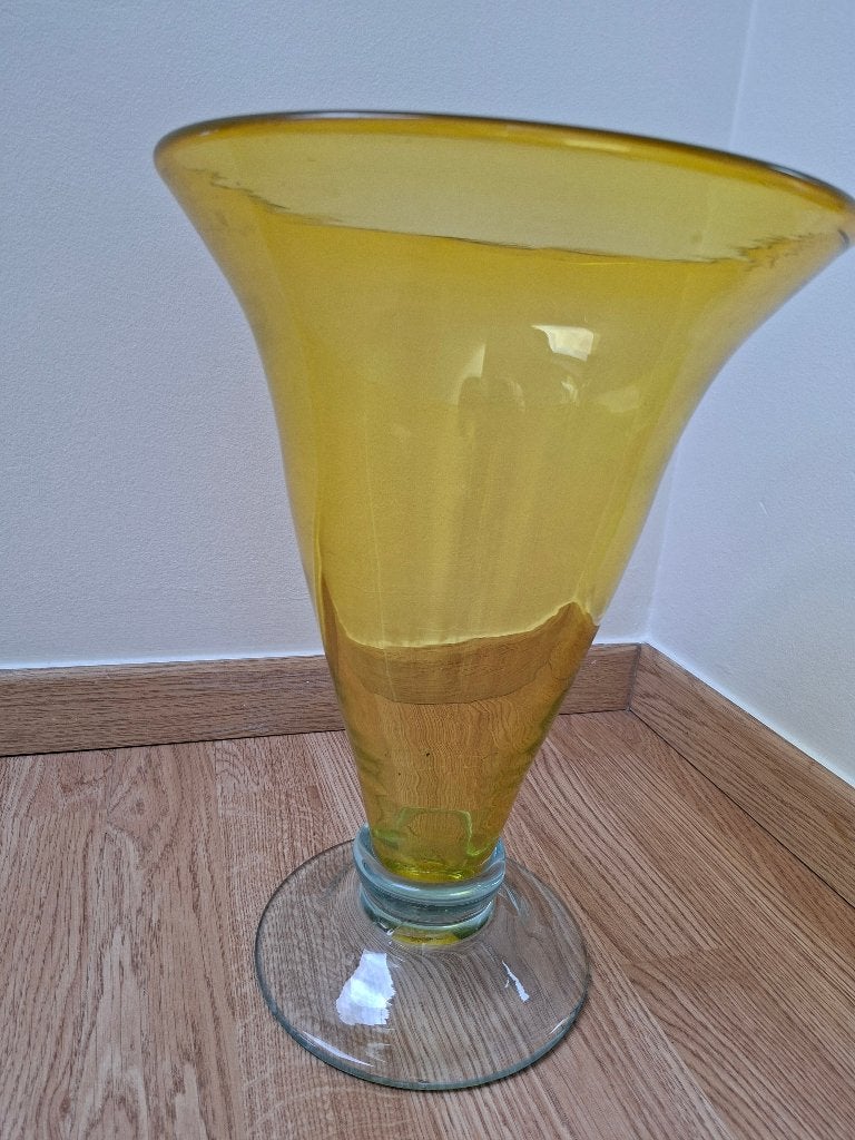 Vaas, Jaune, Comme neuf, Verre, Enlèvement