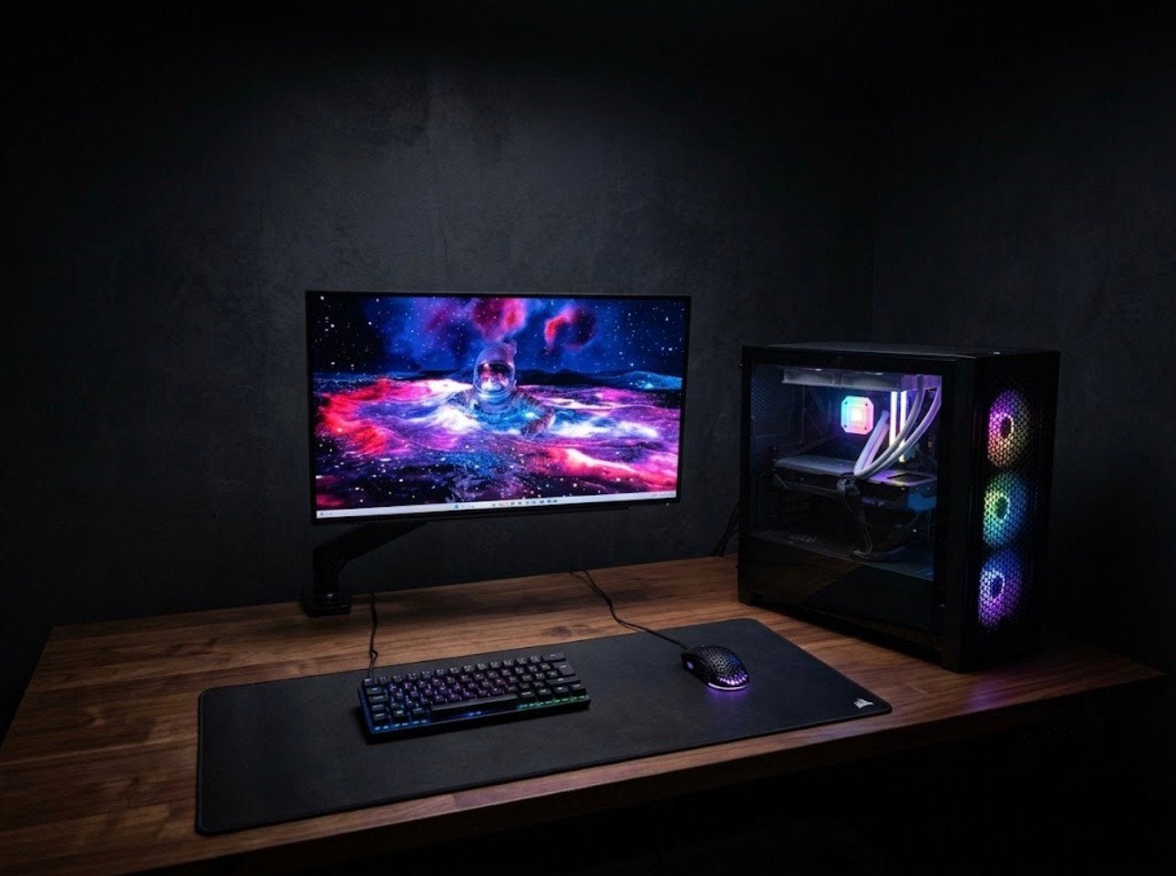 Pc gaming haut game ryzen 7 9800X3D 32GB Ram DDR5 (9070 OC), 32 GB, Avec moniteur, 4 Ghz ou plus, Enlèvement