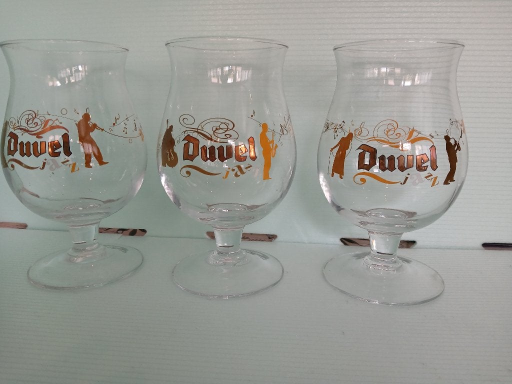 Série complète des 3 verres DUVEL JAZZ, Enlèvement ou Envoi, Comme neuf, Verre ou Verres, Duvel