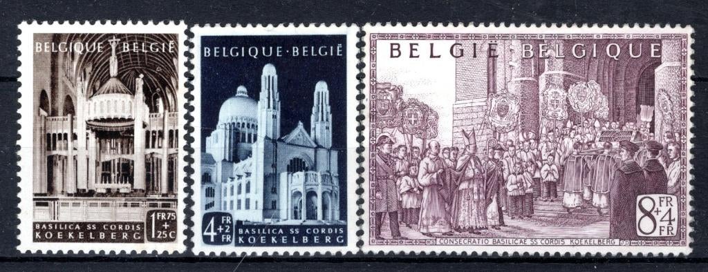 (B) 876/878 MH 1952 - Inwijding Basiliek van Koekelberg.-1, Ophalen of Verzenden, Postfris, Spoor van plakker