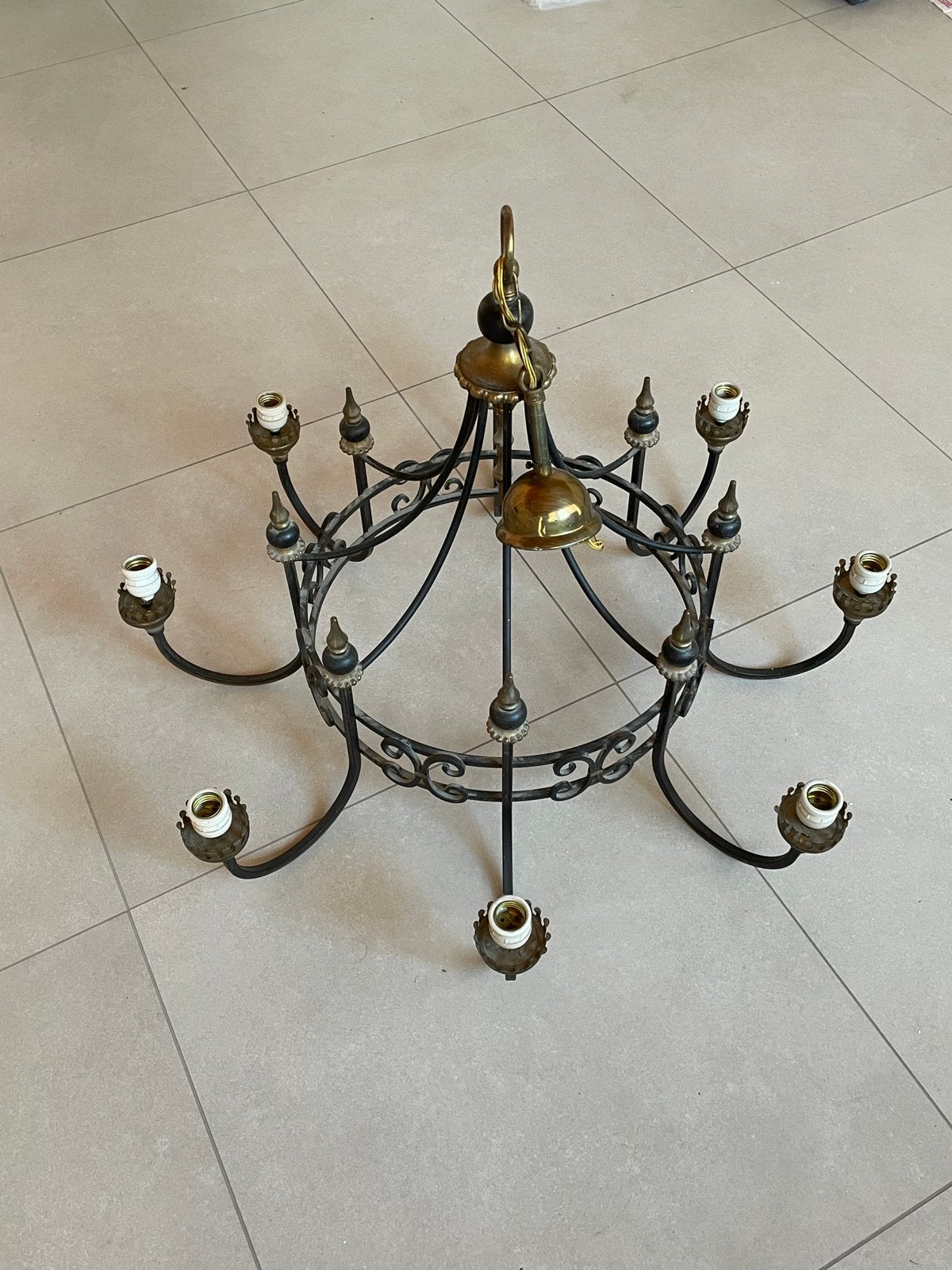Lustre en fer forgé, Enlèvement, Comme neuf