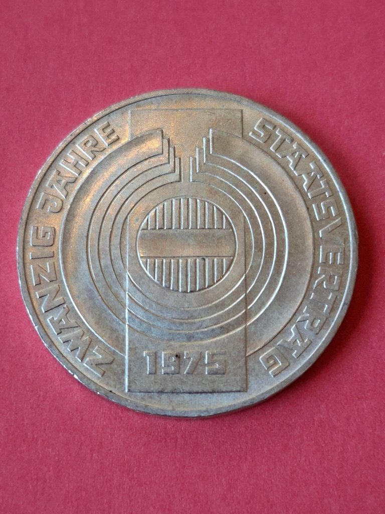 1975 Autriche 100 schillings argent 20 ans du Traité d'État, Envoi, Autriche, Monnaie en vrac, Argent
