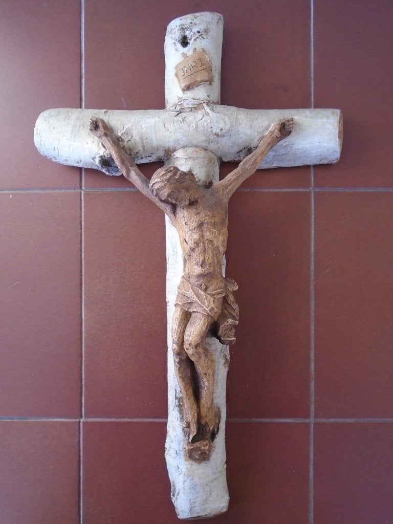 Kruisbeeld Jezus Christus in gips, Verzamelen, Ophalen of Verzenden, Gebruikt, Christendom | Katholiek