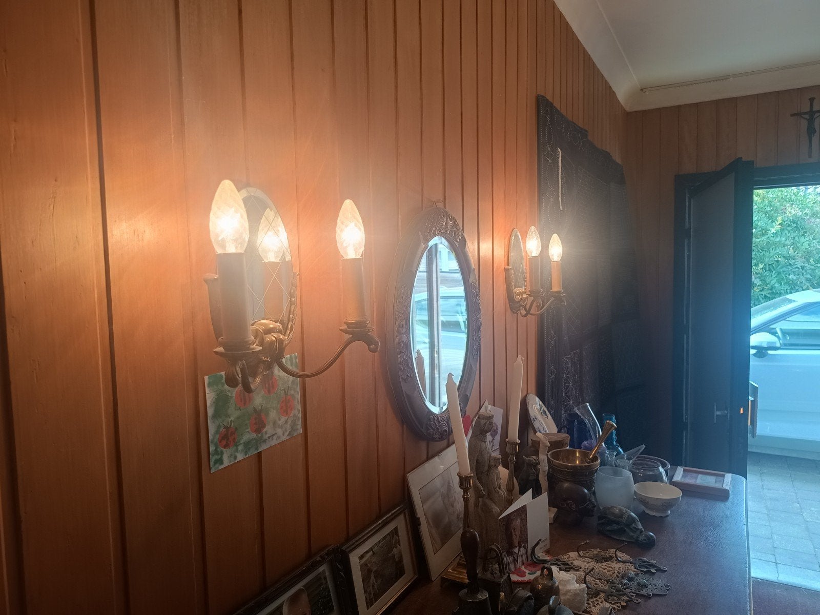 Applique, wandlampjes en kristal luster, Enlèvement