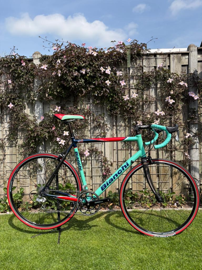 Bianchi ml3 Celeste groen, pr. cycling team, Z.G.A.N!!!, Fietsen en Brommers, Fietsen | Racefietsen, 28 inch, Aluminium, Zo goed als nieuw