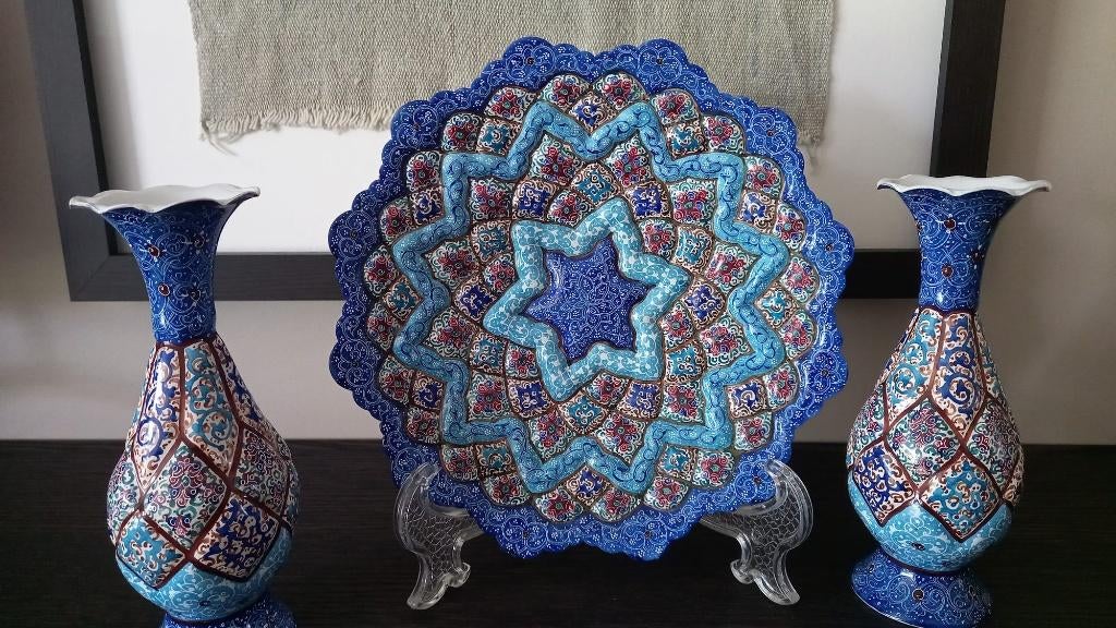 Schaal en vazen Minakari Iran, Antiek en Kunst, Ophalen