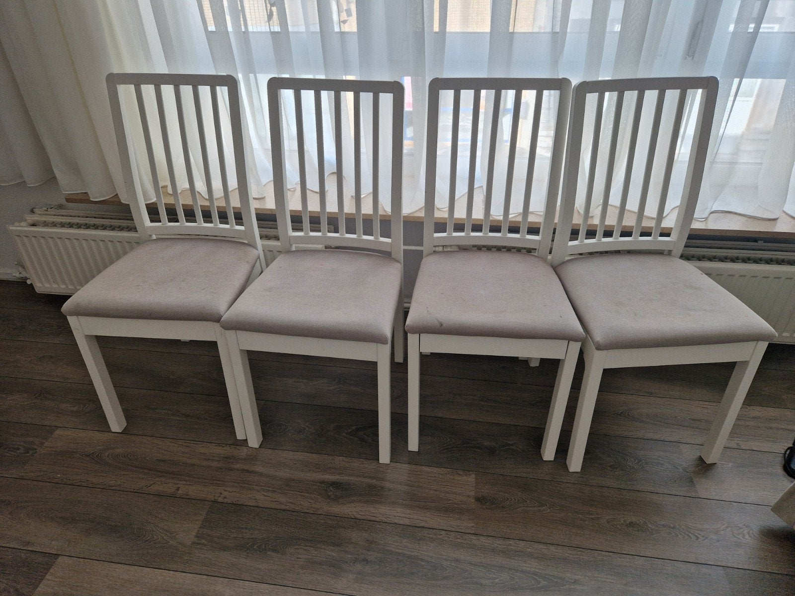 4 eetstoelen, Huis en Inrichting, Ophalen, Gebruikt, Stof, Vier