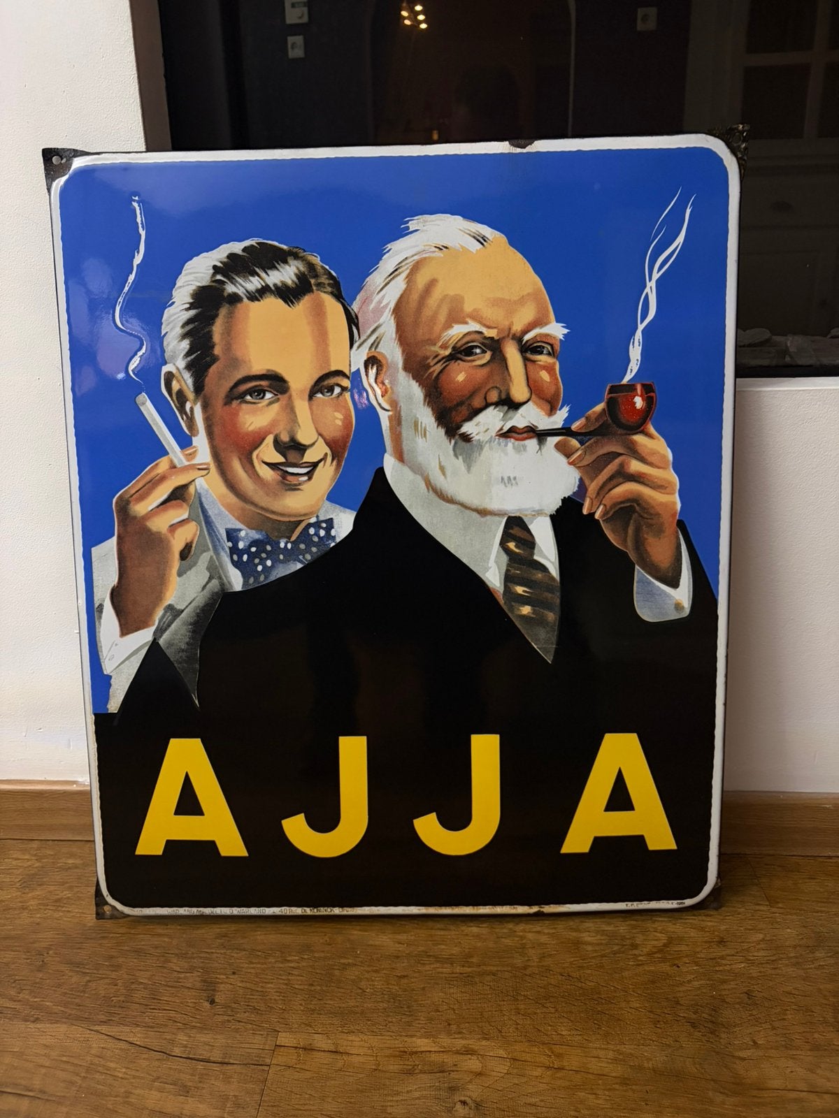 Prachtig ajja emaille reclamebord top staat, Collections, Enlèvement, Comme neuf, Panneau publicitaire