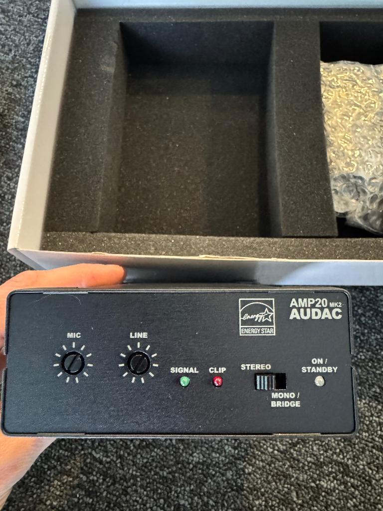 AUDAC AMP20MK2 mini stereo versterker 2x15W | nieuw in doos, Ophalen of Verzenden, Nieuw, Stereo, Overige merken