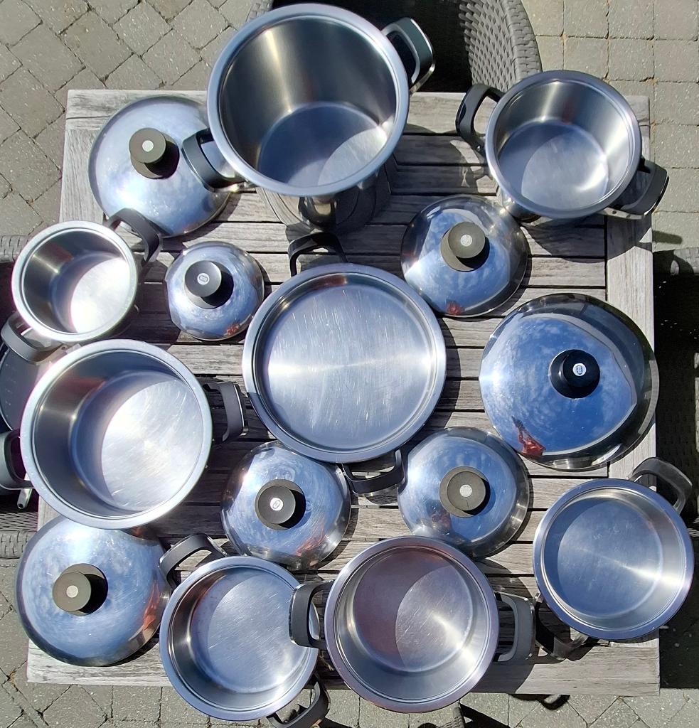 8 stuks kookpotten voor keramische kookplaat, Maison & Meubles, Enlèvement, Utilisé, Ensemble de casseroles, Plaque céramique