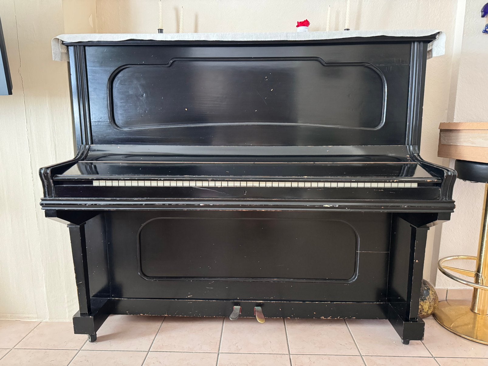 Piano, Muziek en Instrumenten, Ophalen, Gebruikt, Zwart, Piano