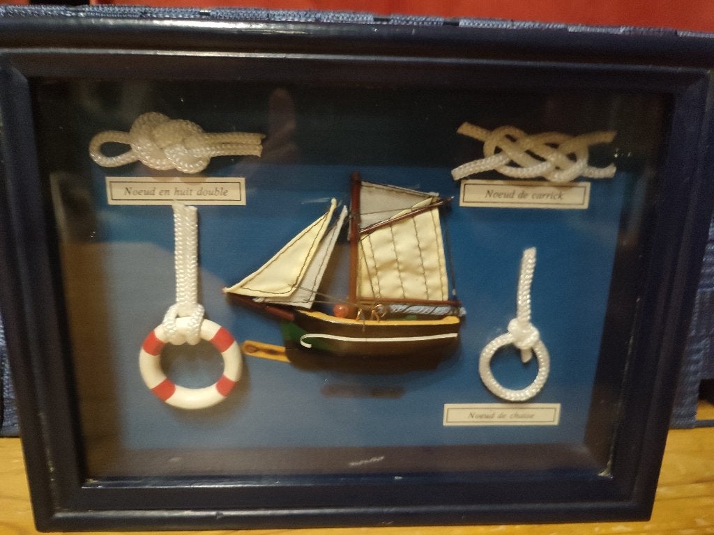 DECORATION - Cadre de noeuds marins + Thonier, 24 cm, Enlèvement ou Envoi, 18 cm, Comme neuf