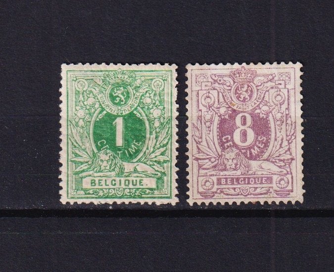 België 1869 OBP 26 en 29, Postzegels en Munten, Verzenden, Postfris, Spoor van plakker