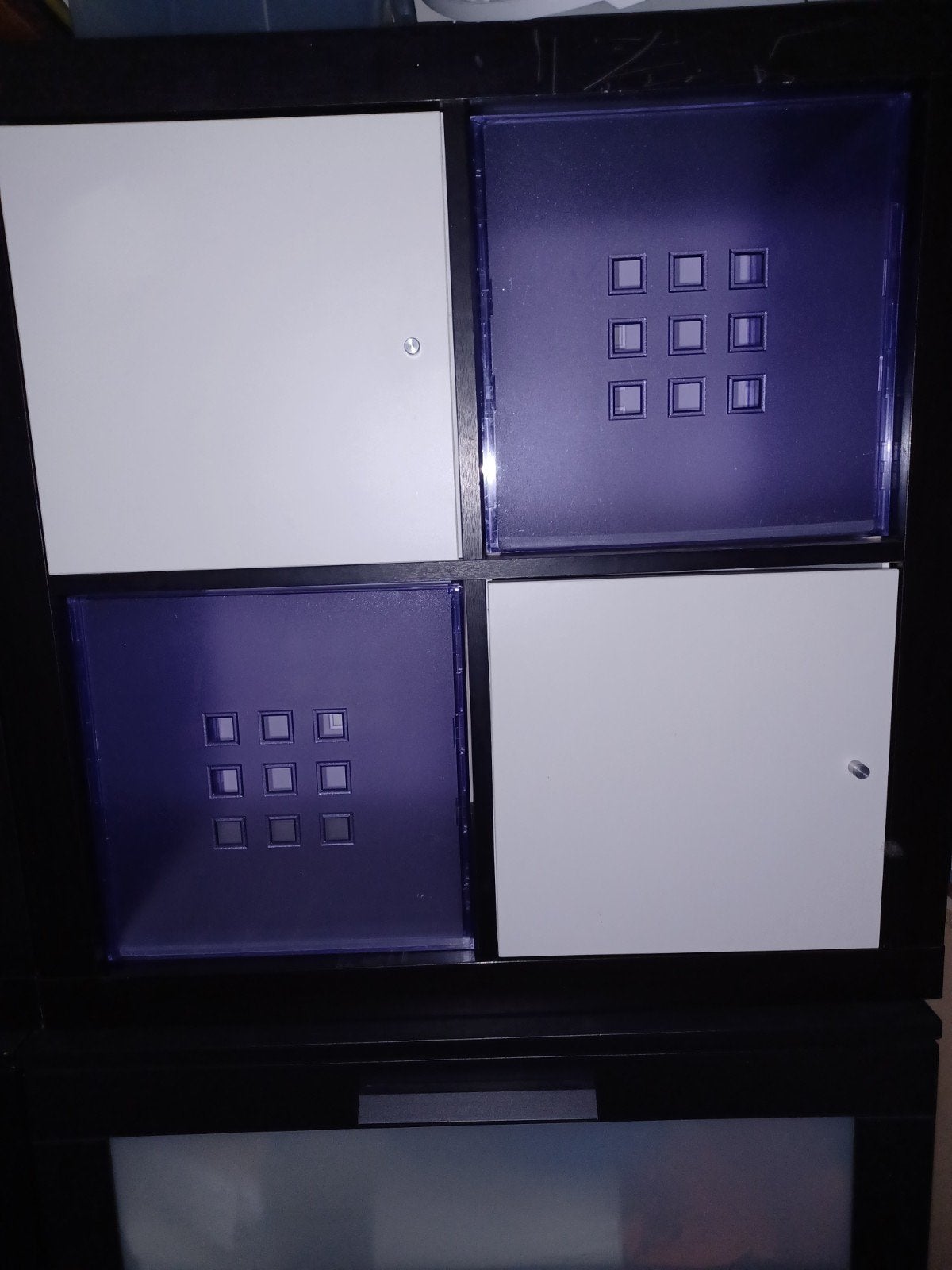 zwarte kallax 2 x 2, met of zonder deurtjes/ lades, Huis en Inrichting, Ophalen, Gebruikt