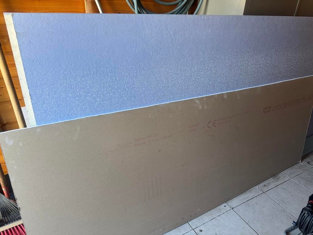 2 Glasroc H Platen Gyproc 120 x 260 x 12,5 mm, Doe-het-zelf en Bouw, Platen en Panelen, Ophalen, Nieuw