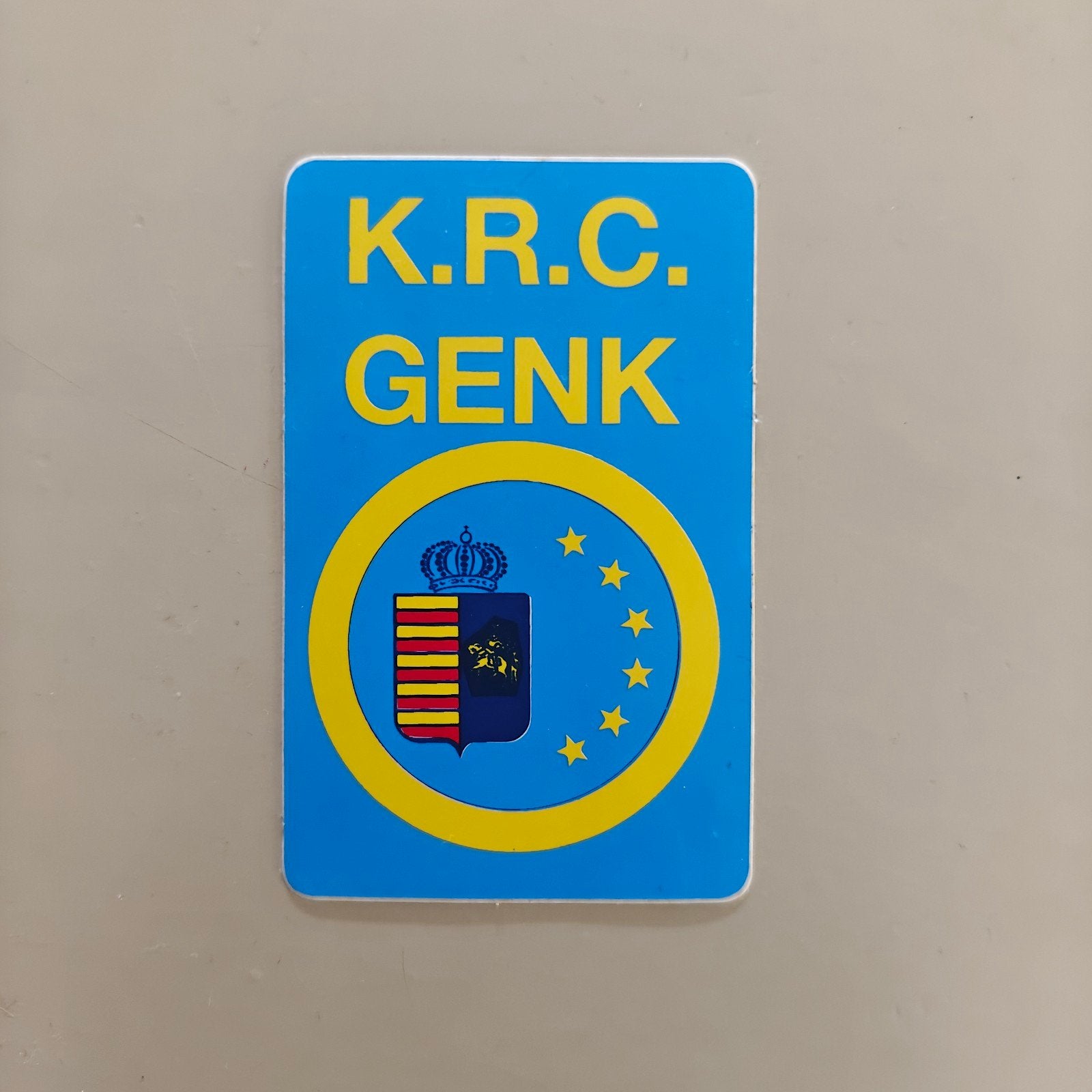 KRC Genk 1988 vintage sticker, Ophalen of Verzenden, Zo goed als nieuw, Poster, Plaatje of Sticker