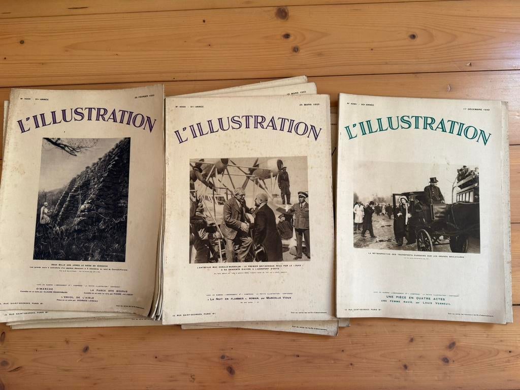 Ensemble de magazines « L'Illustration », publiés en 1930, Enlèvement ou Envoi, Utilisé
