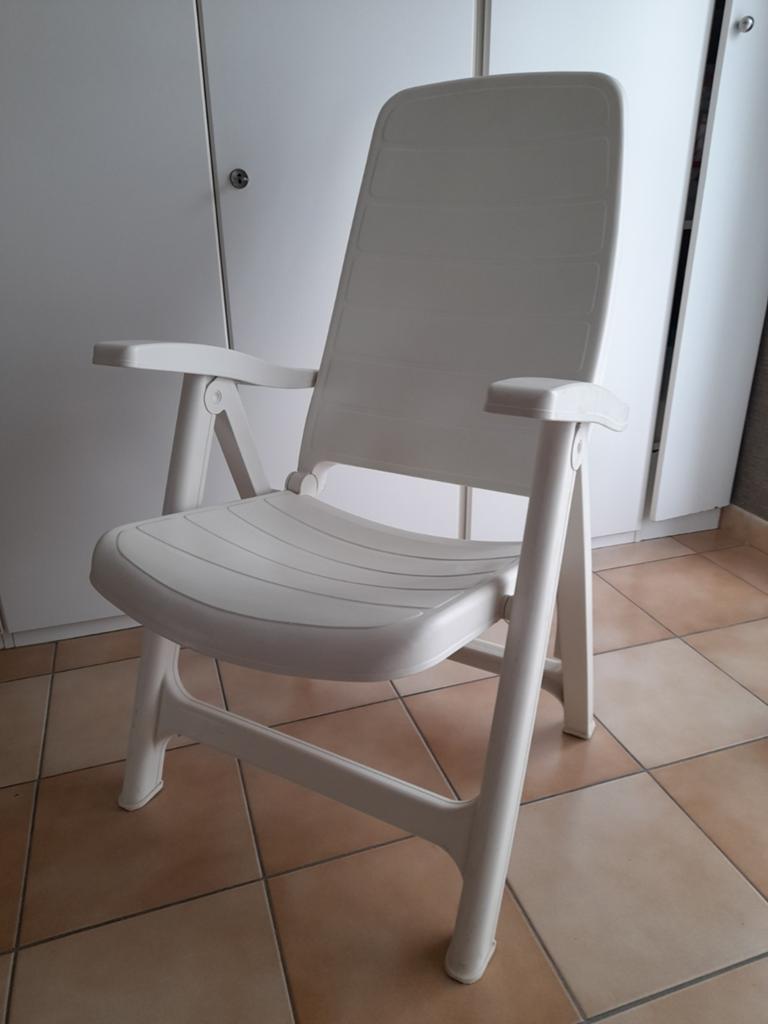 Tuinstoelen  wit verstelbare, Tuin en Terras, Ophalen