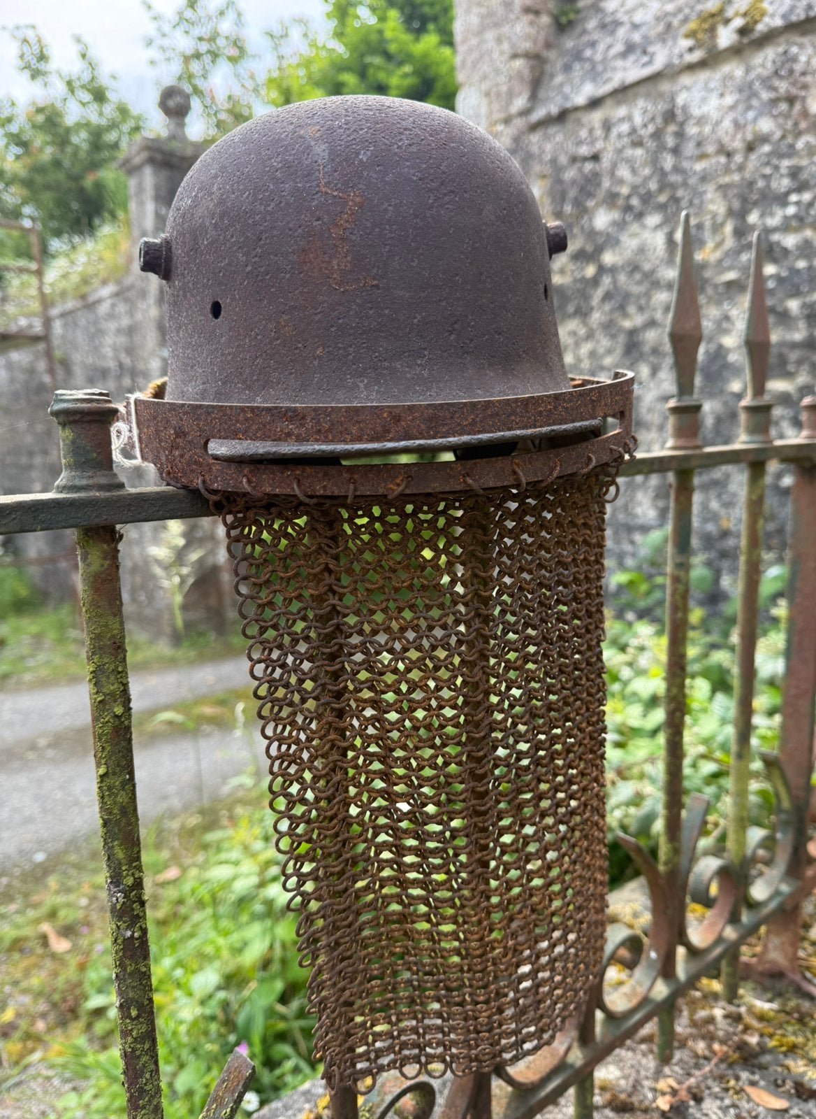 Duitse helm wo1+beschermings masker, Ophalen of Verzenden