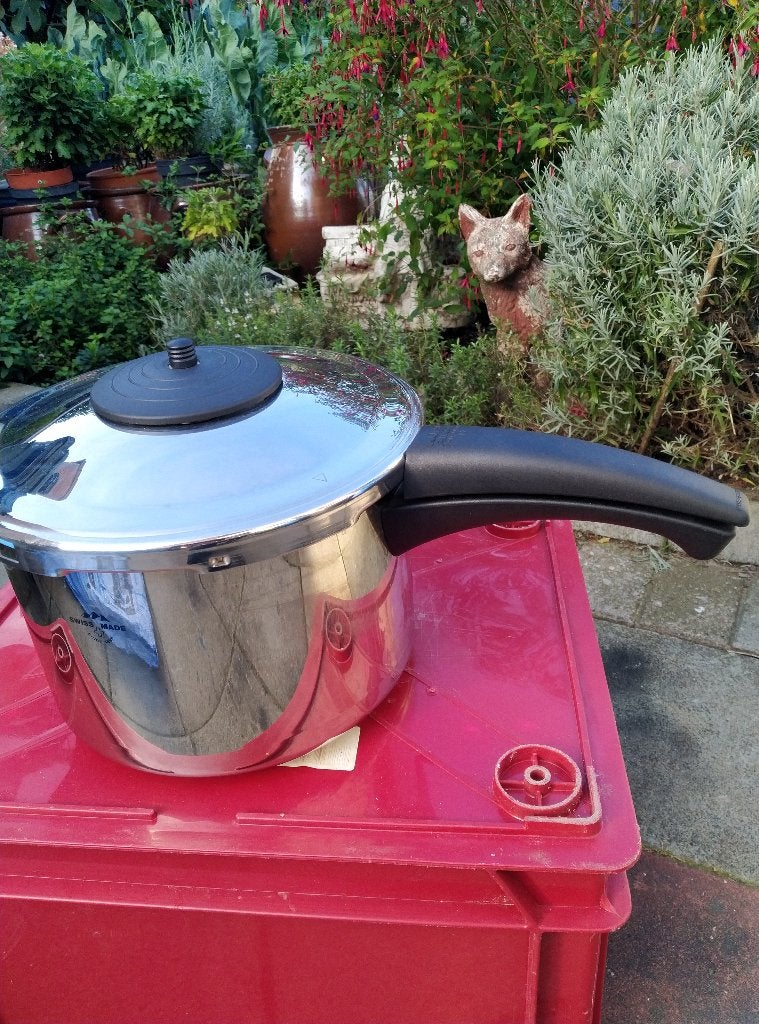Snelkookpan HUHN RIKON als nieuw (ook inductie), Inox, Comme neuf, Enlèvement, Compatible induction