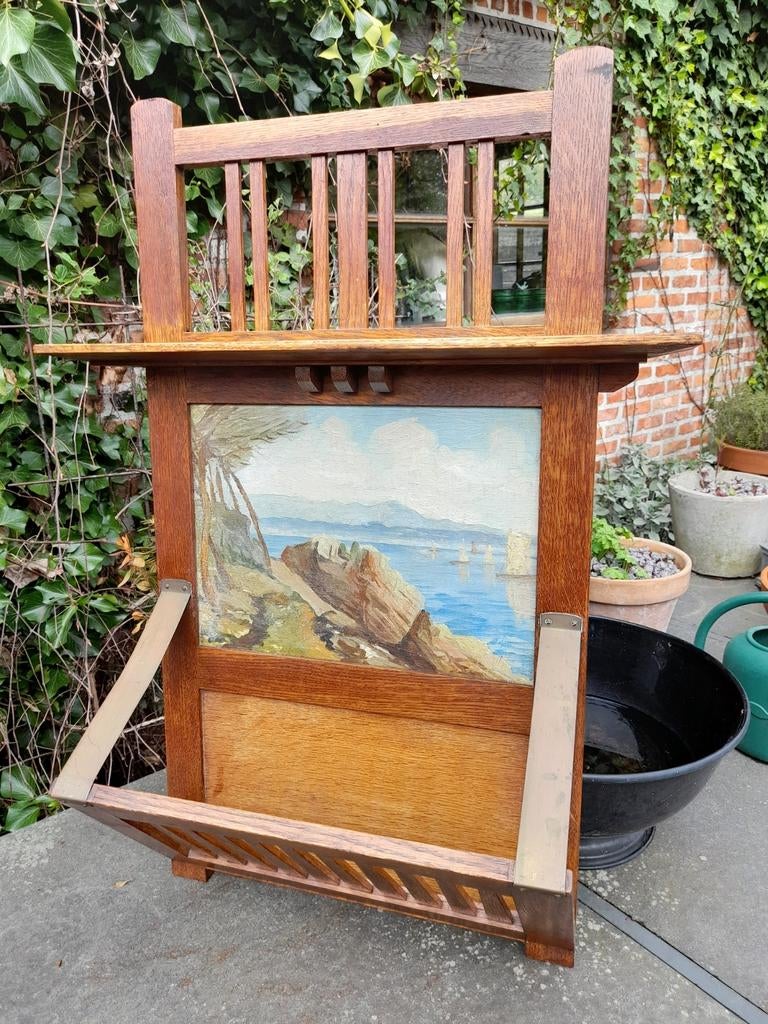 Porte-journaux artdeco, artisanat antique, peinture à l'huil, Enlèvement ou Envoi