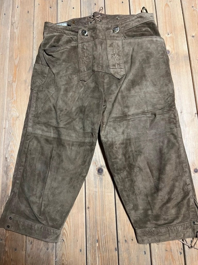 Bruine lederen lederhose voor dames maat 44, Taille 42/44 (L), Enlèvement ou Envoi, Natural Life, Comme neuf