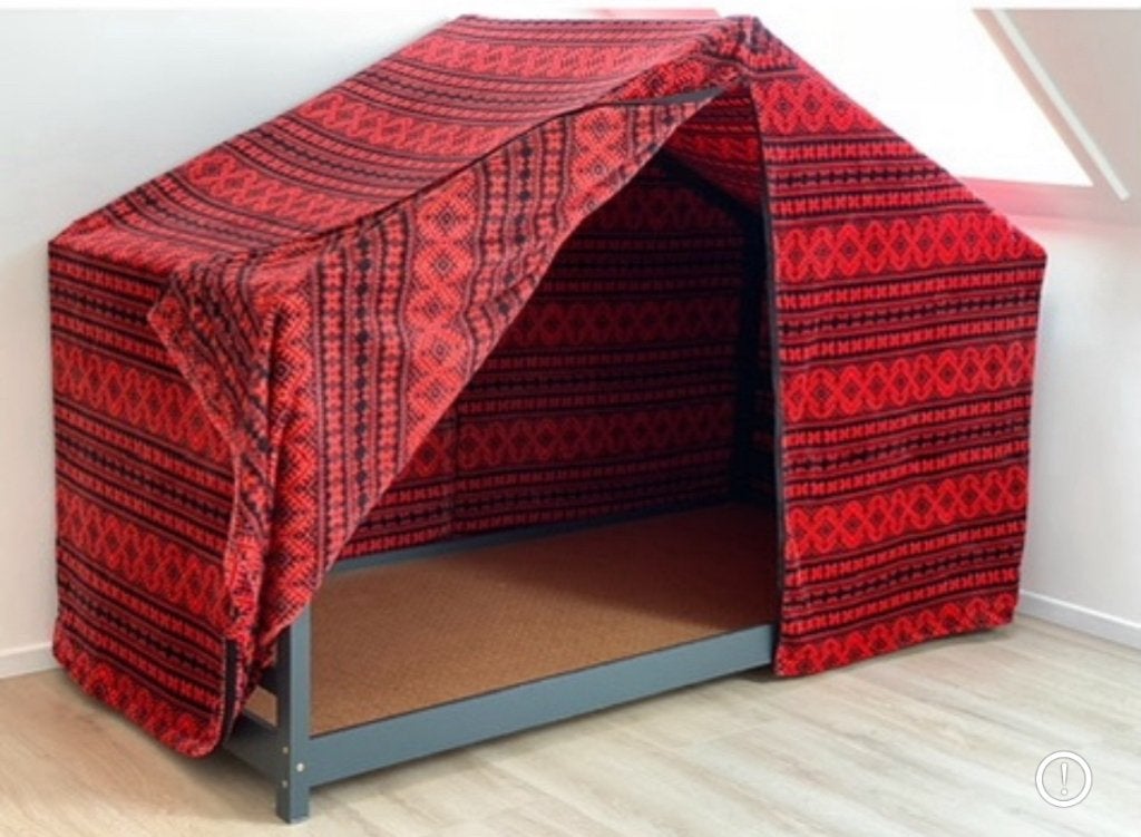 Huisbed met zacht materiaal tegen overprikkeling, Kinderen en Baby's, Kinderkamer | Bedden, Ophalen, 85 tot 100 cm, Zo goed als nieuw